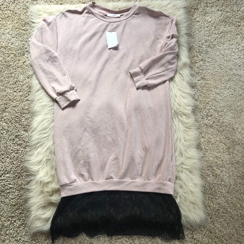 NWT BP lace hem sweatshirt dress